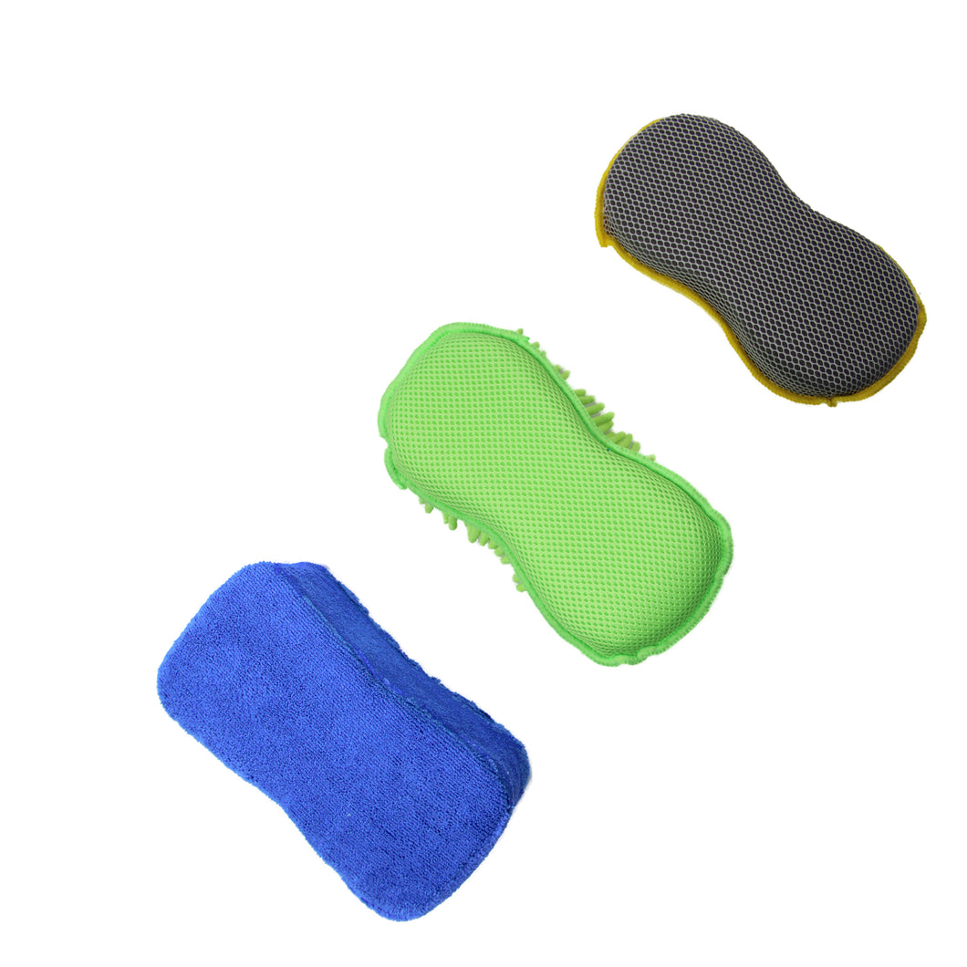 3 Pack Microfiber Sponges 4.5 in. x 9 in. Combo